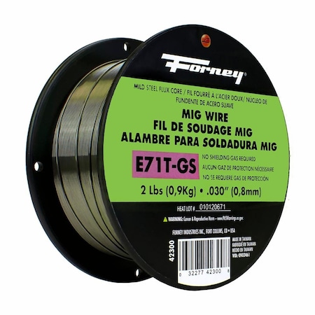 Forney E71T-GS Self, Steel Flux-Core Welding Wire, .030 in x 2 Pound 42300